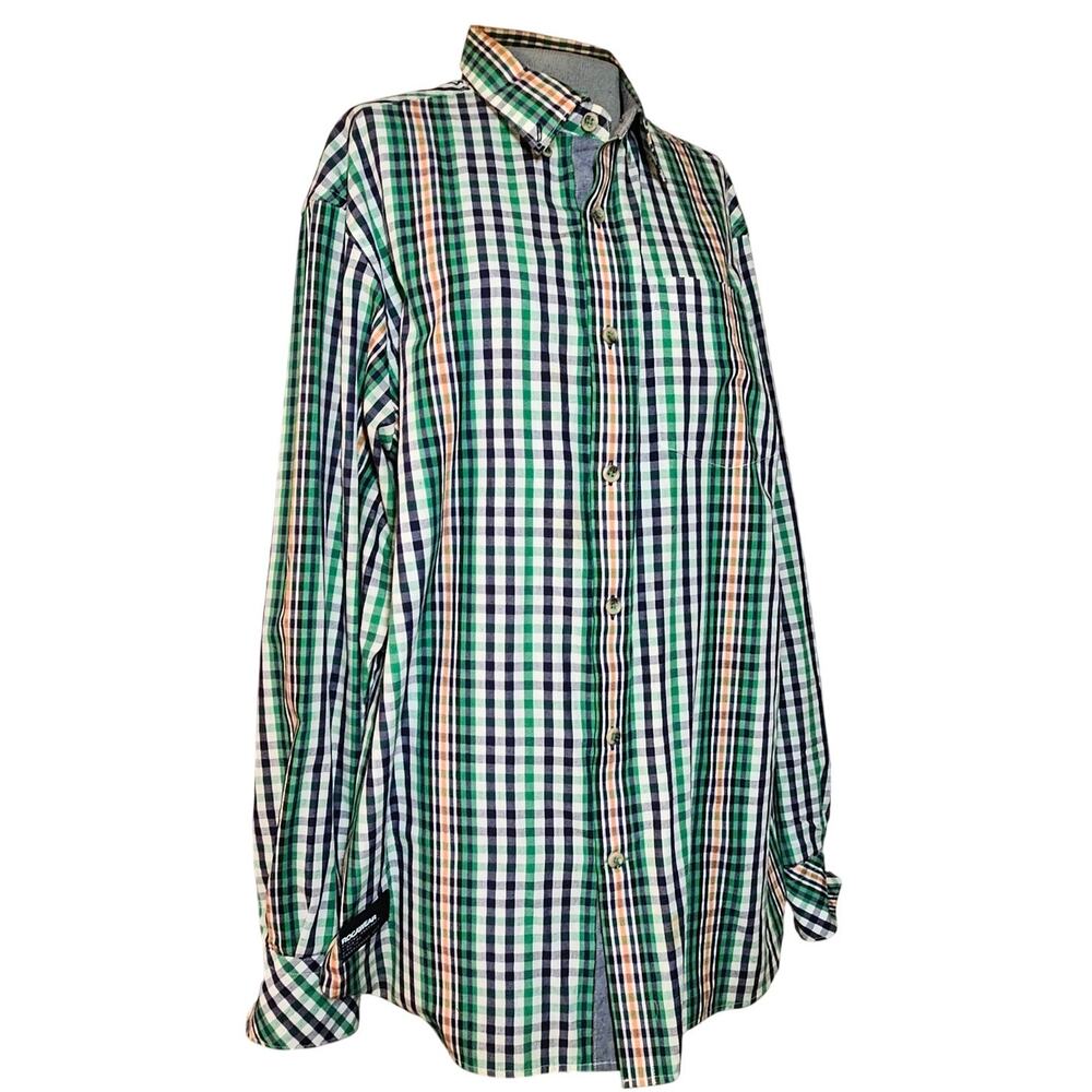 Plaid Cotton Blend Button Down Shirt Size XL
